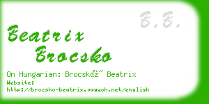 beatrix brocsko business card